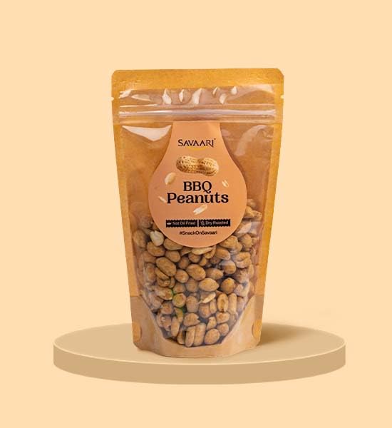 SAVAARI Peanuts Roasted 150g & BBQ 150g Combo | Dry Roasted, Oil-Free Snacks | High Protein, No Trans Fat | Smoky & Bold Flavors | Healthy Plant-Based Protein | Vegan, Gluten-Free Snacks