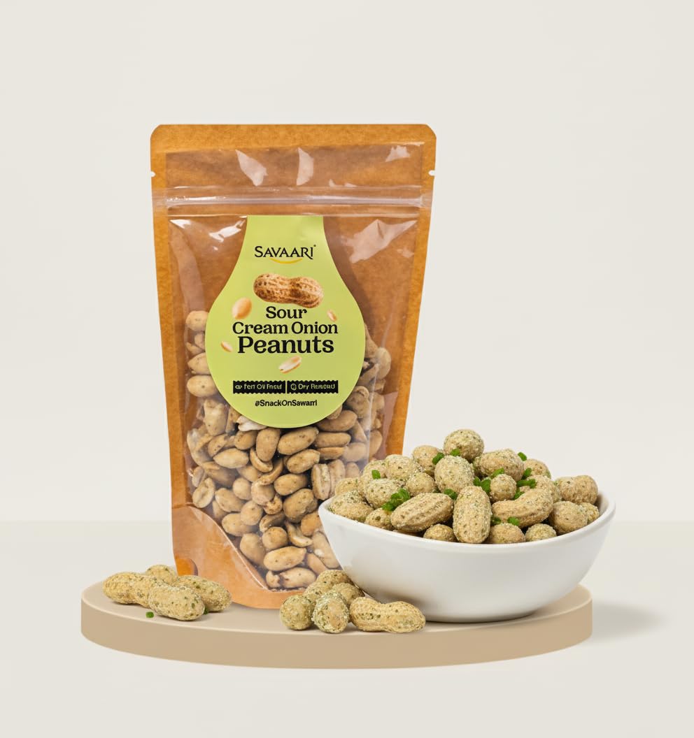 SAVAARI Peanuts Roasted 150g & BBQ 150g Combo | Dry Roasted, Oil-Free Snacks | High Protein, No Trans Fat | Smoky & Bold Flavors | Healthy Plant-Based Protein | Vegan, Gluten-Free Snacks