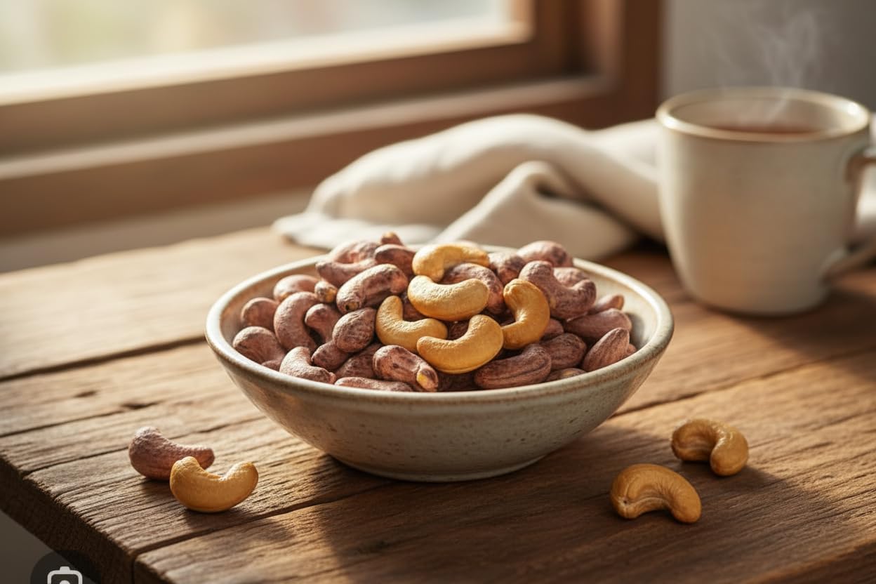 SAVAARI Borma Cashews 500g | Unpeeled, Dry Roasted & Salted Cashew Nuts | Oil-Free, Protein Rich Snack | Whole, Natural Cashews | Crunchy & Sweet | Ready-to-Eat