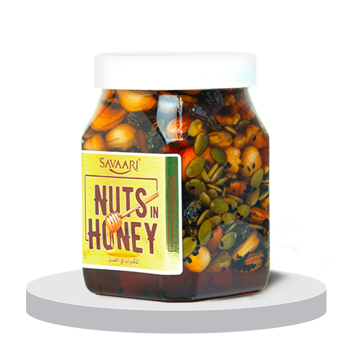 SAVAARI Nuts in Honey 200g | Dry Roasted Nuts, Seeds, 100% Pure Honey | No Added Sugar Protein Snack | Healthy Energy Food, Vegan