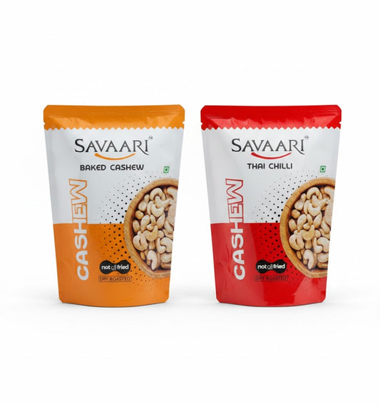Baked 50G & Thai Chilli 50G Cashews Combo