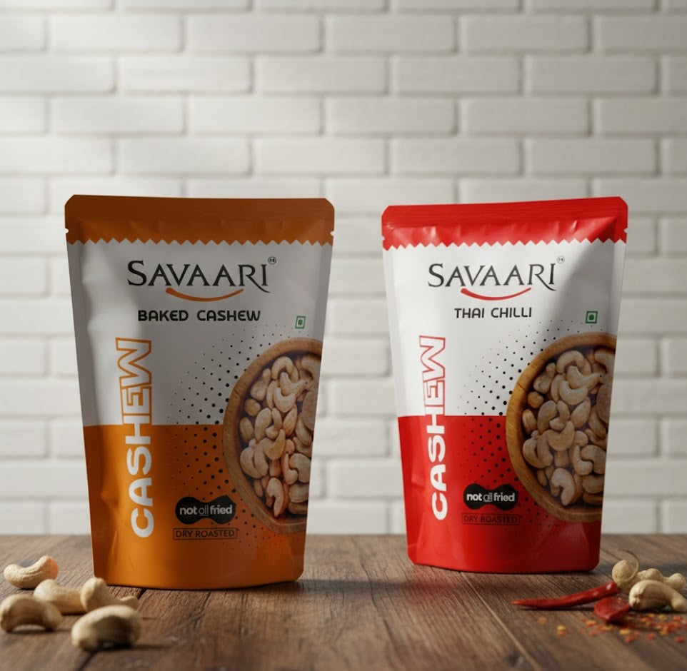 Baked 50G & Thai Chilli 50G Cashews Combo