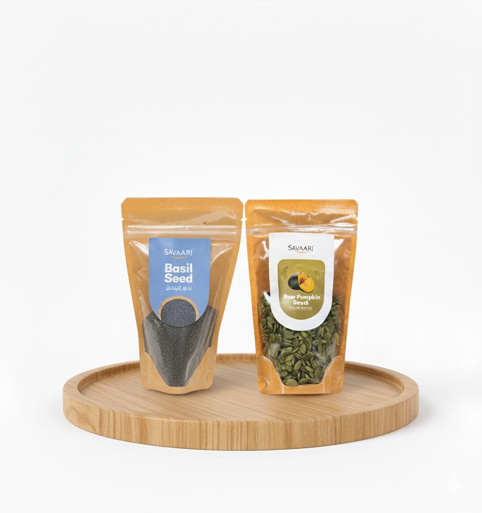 Basil 150G & Roasted Pumpkin 150G Seeds Combo