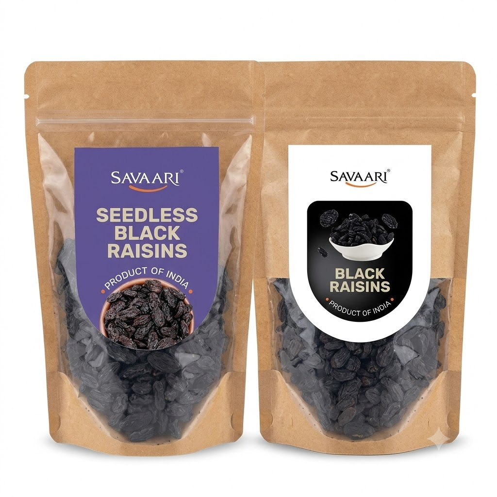 Black Raisins 150G & Seedless Black Raisins 150G Combo