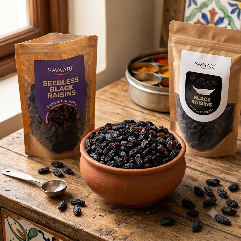 Black Raisins 150G & Seedless Black Raisins 150G Combo