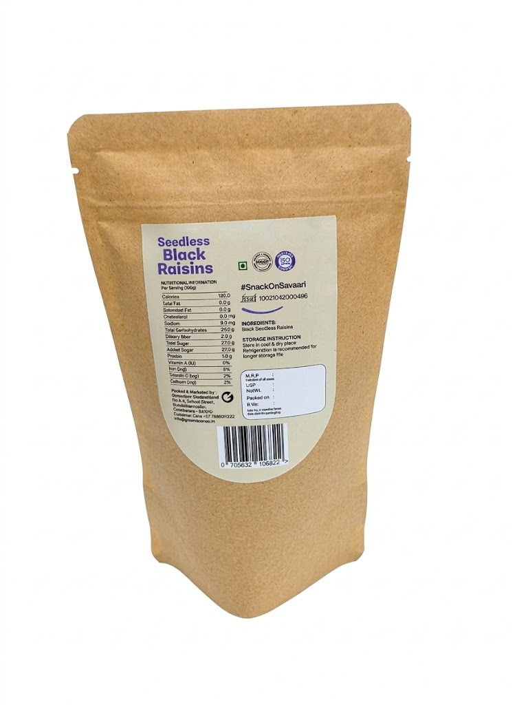 Black Raisins 150G & Seedless Black Raisins 150G Combo